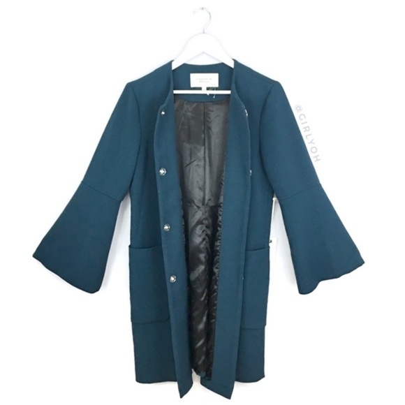 NEW Bagatelle Blue Flare Trumpet Long Trench Coat